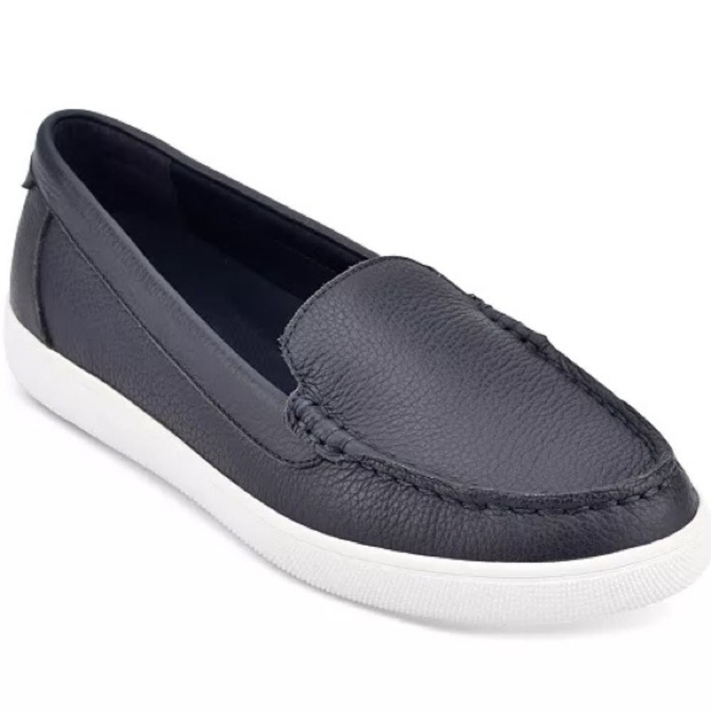 Easy Spirit Board Dark Blue Slip On Leather Loafer Flats